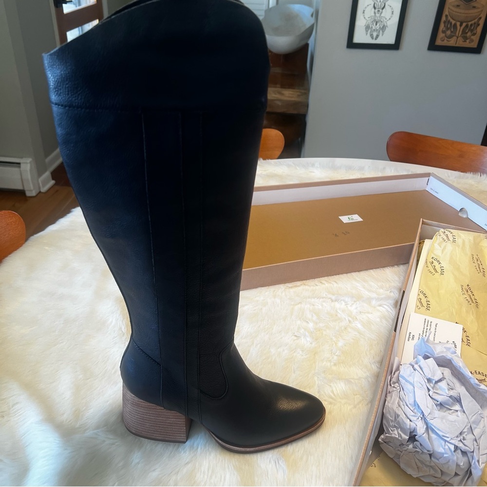 NIB Kork Ease knee- high leather Avril boot in black - Picture 5 of 9